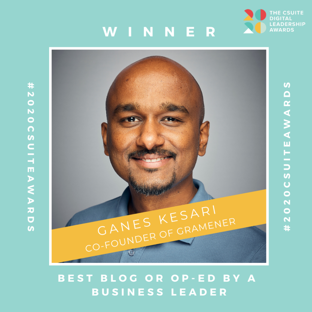Ganes Kesari - CSuite Award Winner - Best blog by a business leader